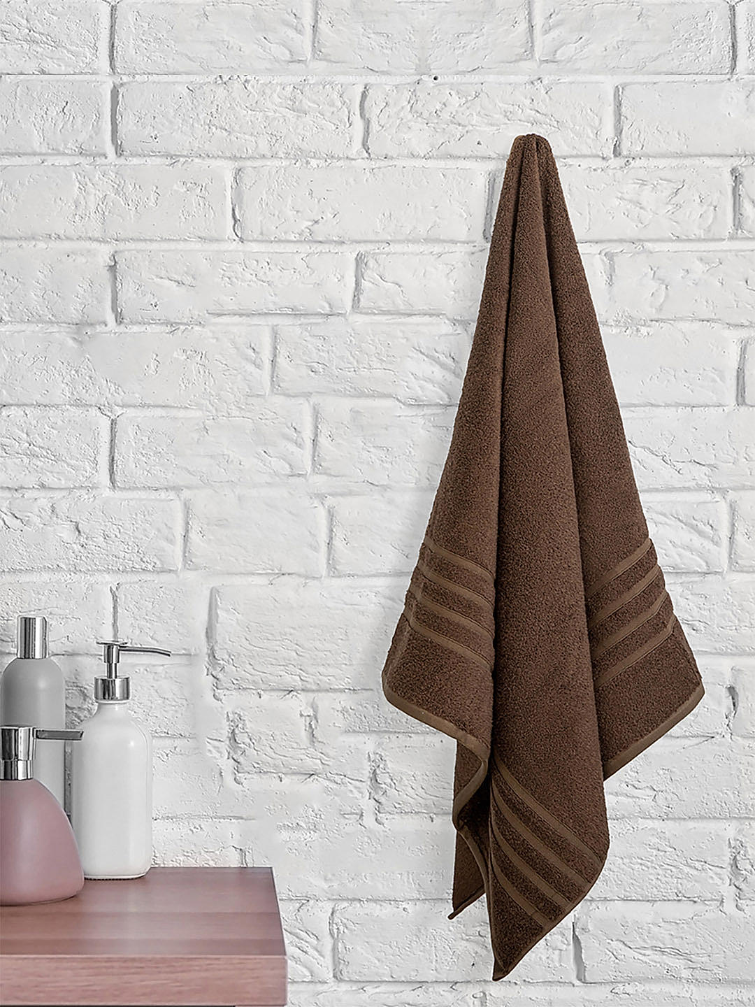 Kalpavriksha 550 gsm 100% Organic Cotton Soft & Fluffy Brown Colored Bath Towel